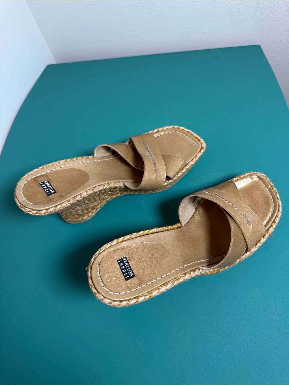 Stuart Weitzman Tan sandal wedge heels - Picture 4 of 6